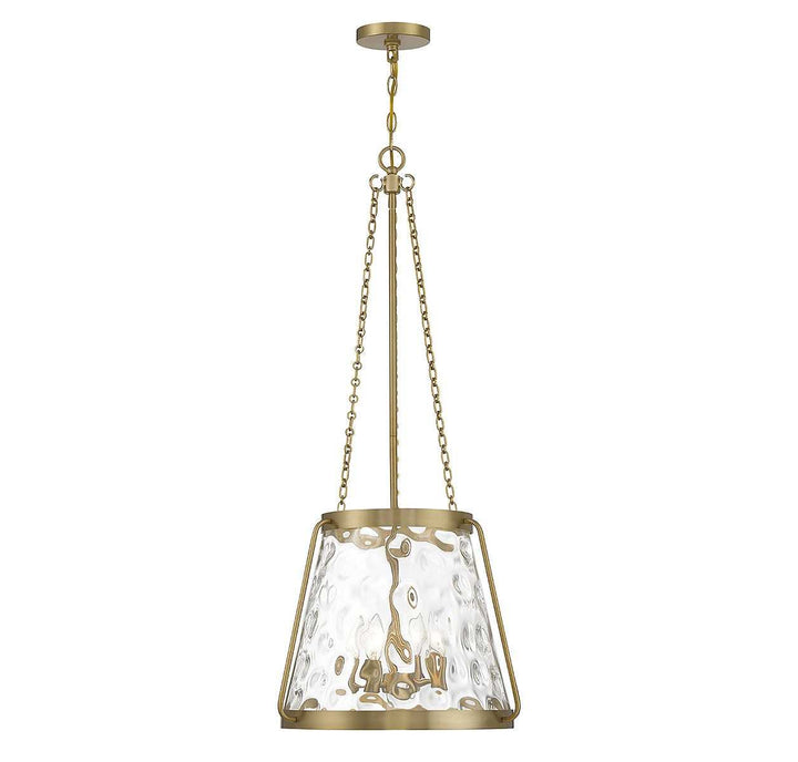 Crawford Four Light Pendant in Warm Brass Savoy House