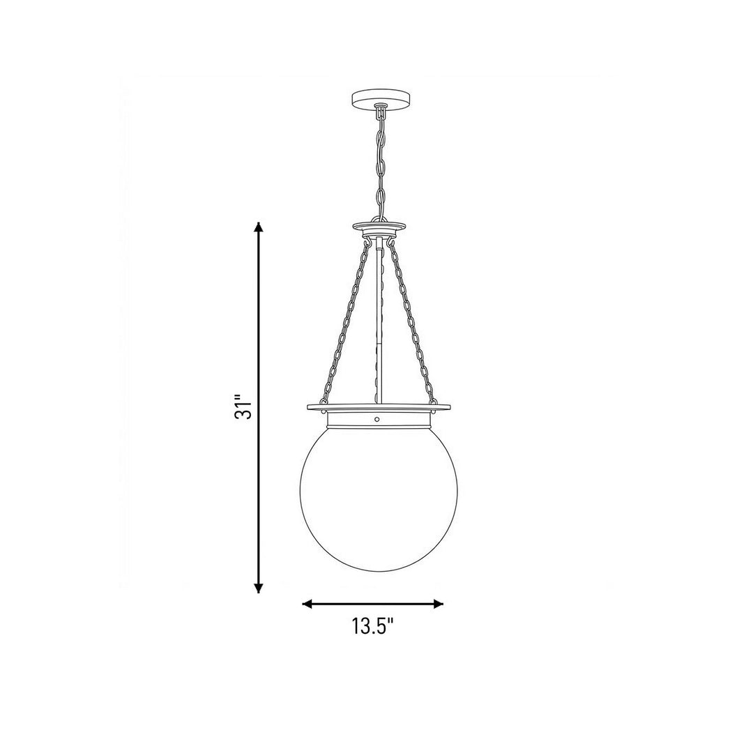 Savoy House - 7-3901-3-322 - Three Light Pendant - Manor - Warm Brass
