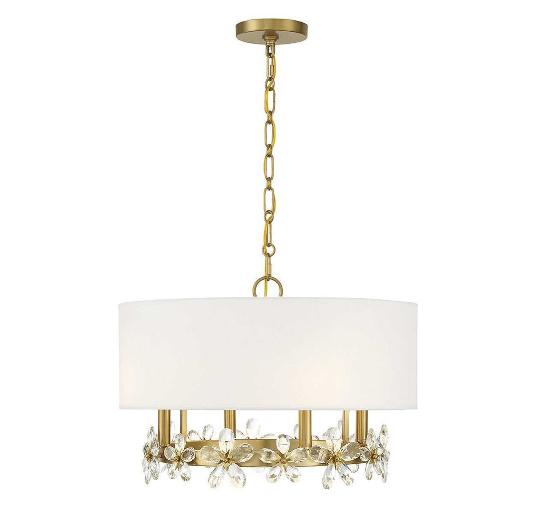 Dahlia Four Light Pendant in Warm Brass Savoy House