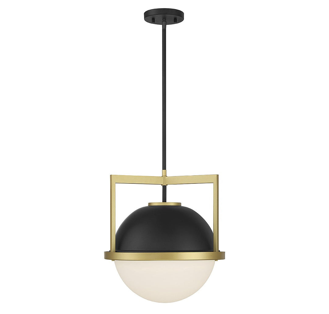 Savoy House - 7-4600-1-143 - One Light Pendant - Carlysle - Matte Black w/Warm Brass