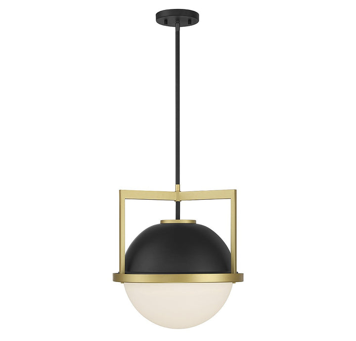 Savoy House - 7-4600-1-143 - One Light Pendant - Carlysle - Matte Black w/Warm Brass