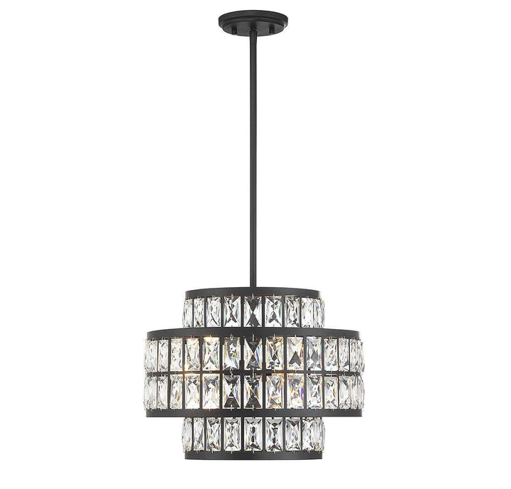 Renzo Three Light Pendant in Matte Black Savoy House