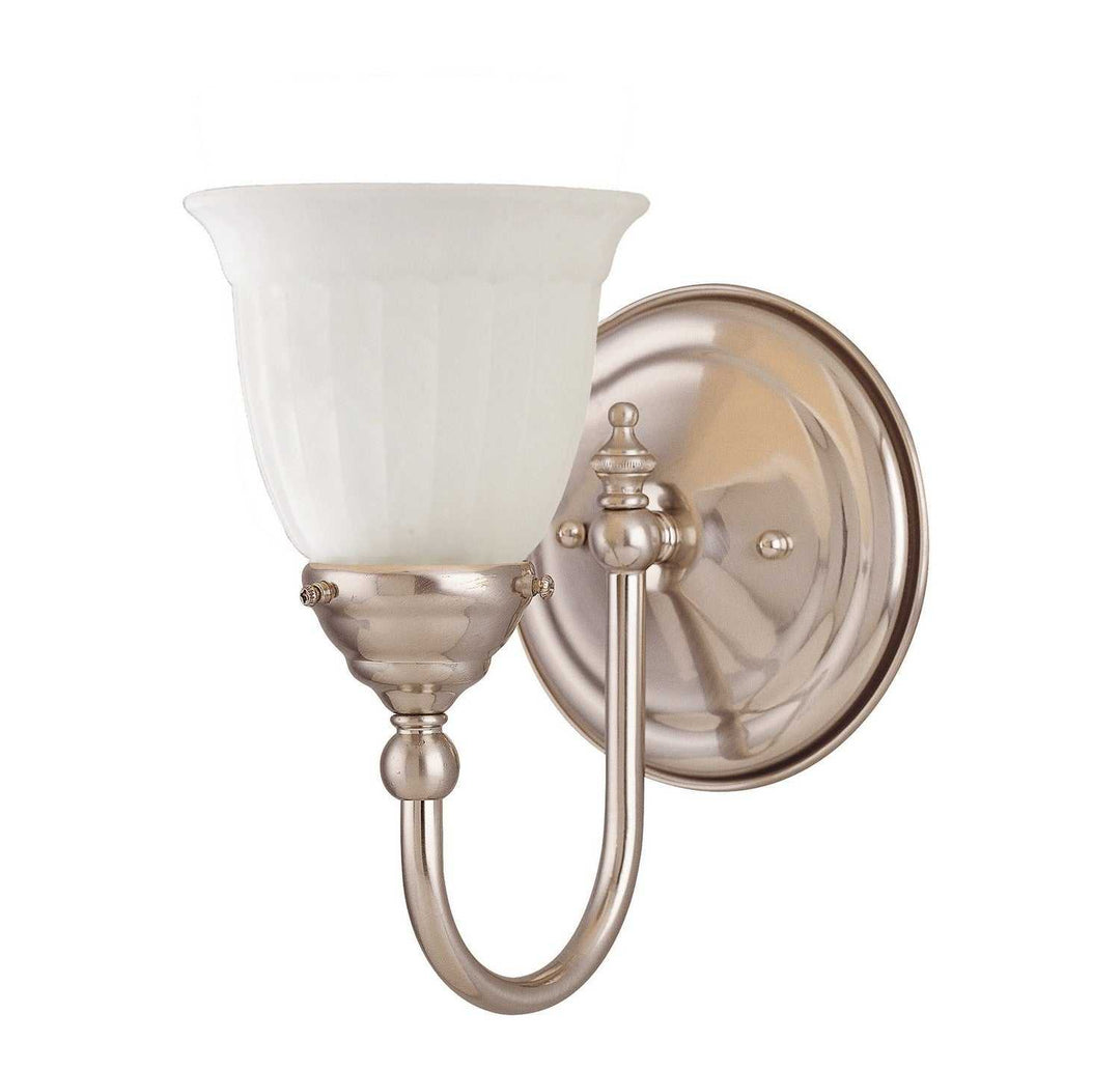 Brunswick One Light Bath Bar in Satin Nickel Savoy House