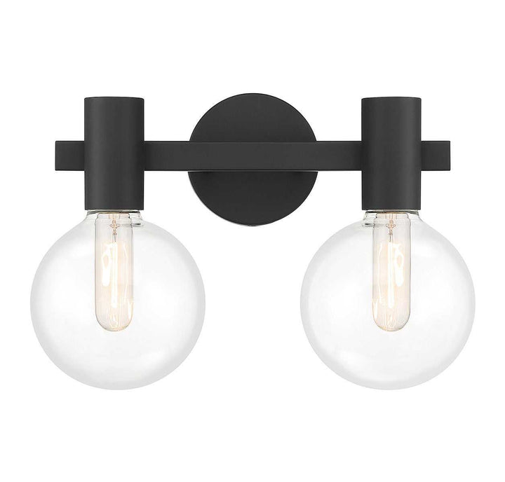 Wright Two Light Bathroom Vanity in Matte Black Savoy House