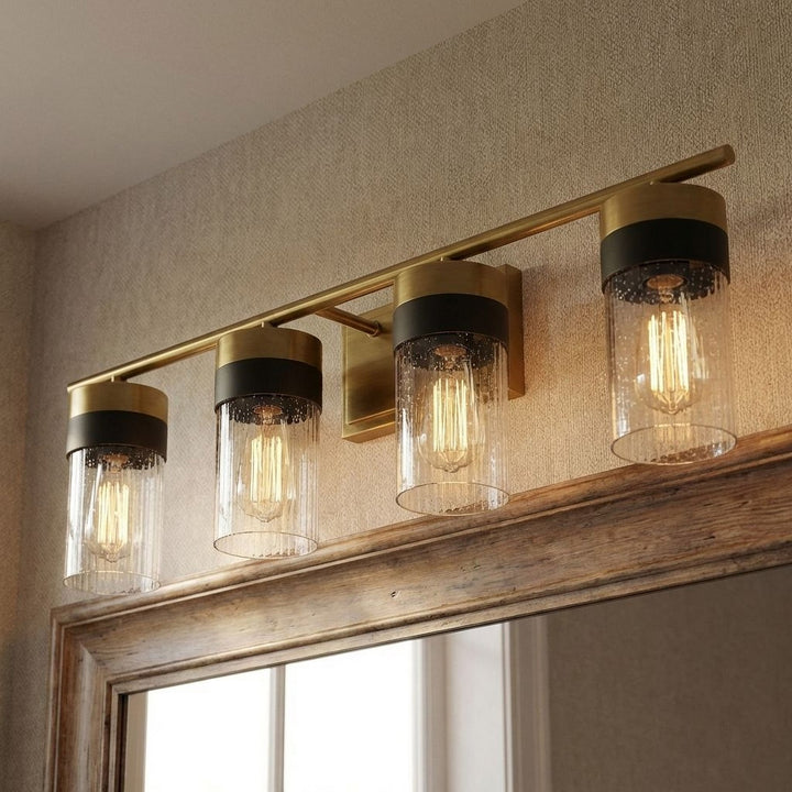 Savoy House - 8-3600-4-322 - Four Light Bathroom Vanity - Brickell - Warm Brass