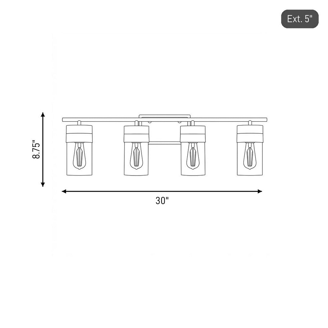 Savoy House - 8-3600-4-322 - Four Light Bathroom Vanity - Brickell - Warm Brass