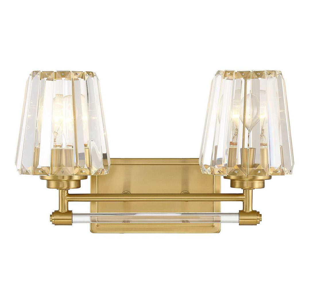 Garnet Two Light Bathroom Vanity in Warm Brass Savoy House
