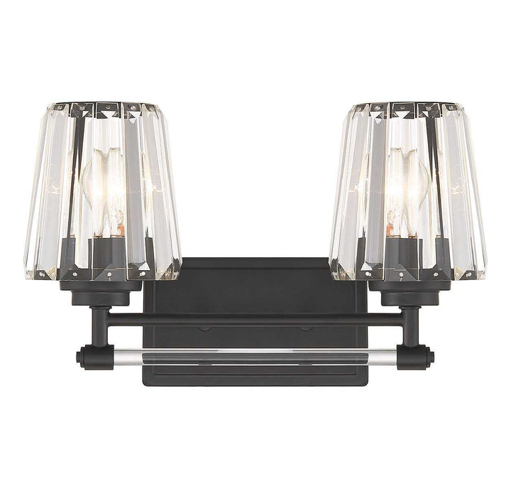 Savoy House - 8-6001-2-BK - Two Light Bathroom Vanity - Garnet - Matte Black