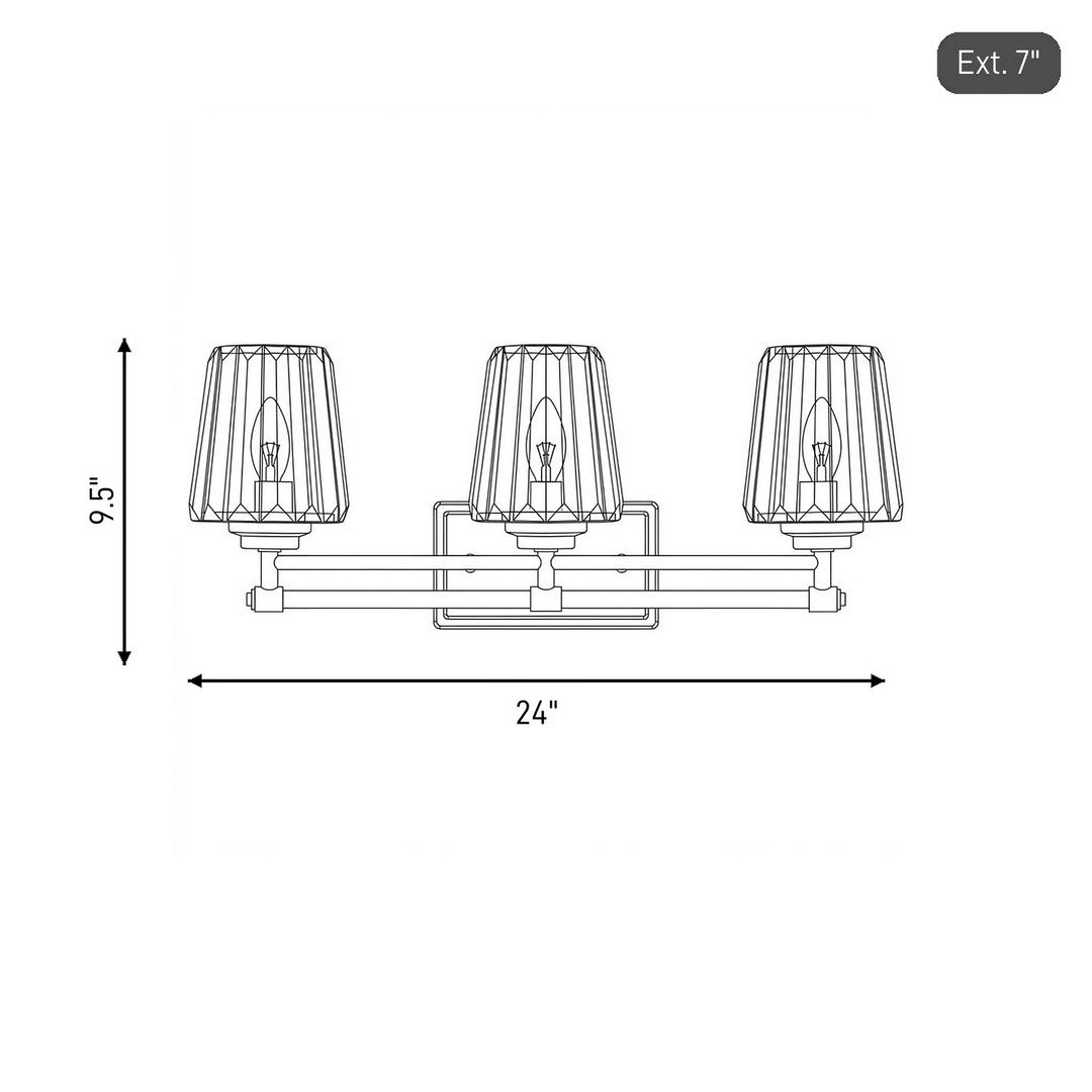 Savoy House - 8-6001-3-109 - Three Light Bathroom Vanity - Garnet - Polished Nickel