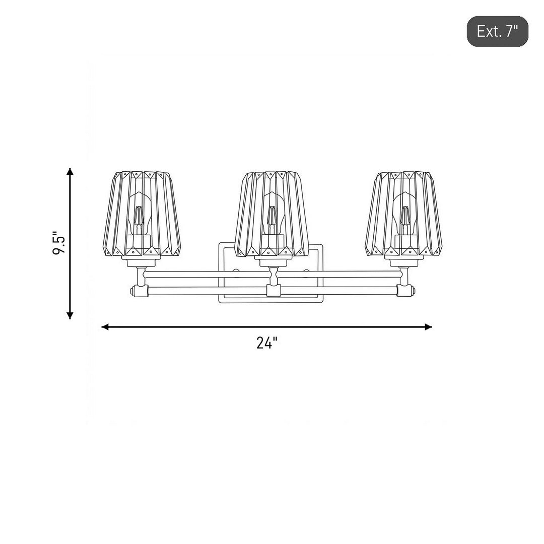 Savoy House - 8-6001-3-322 - Three Light Bathroom Vanity - Garnet - Warm Brass