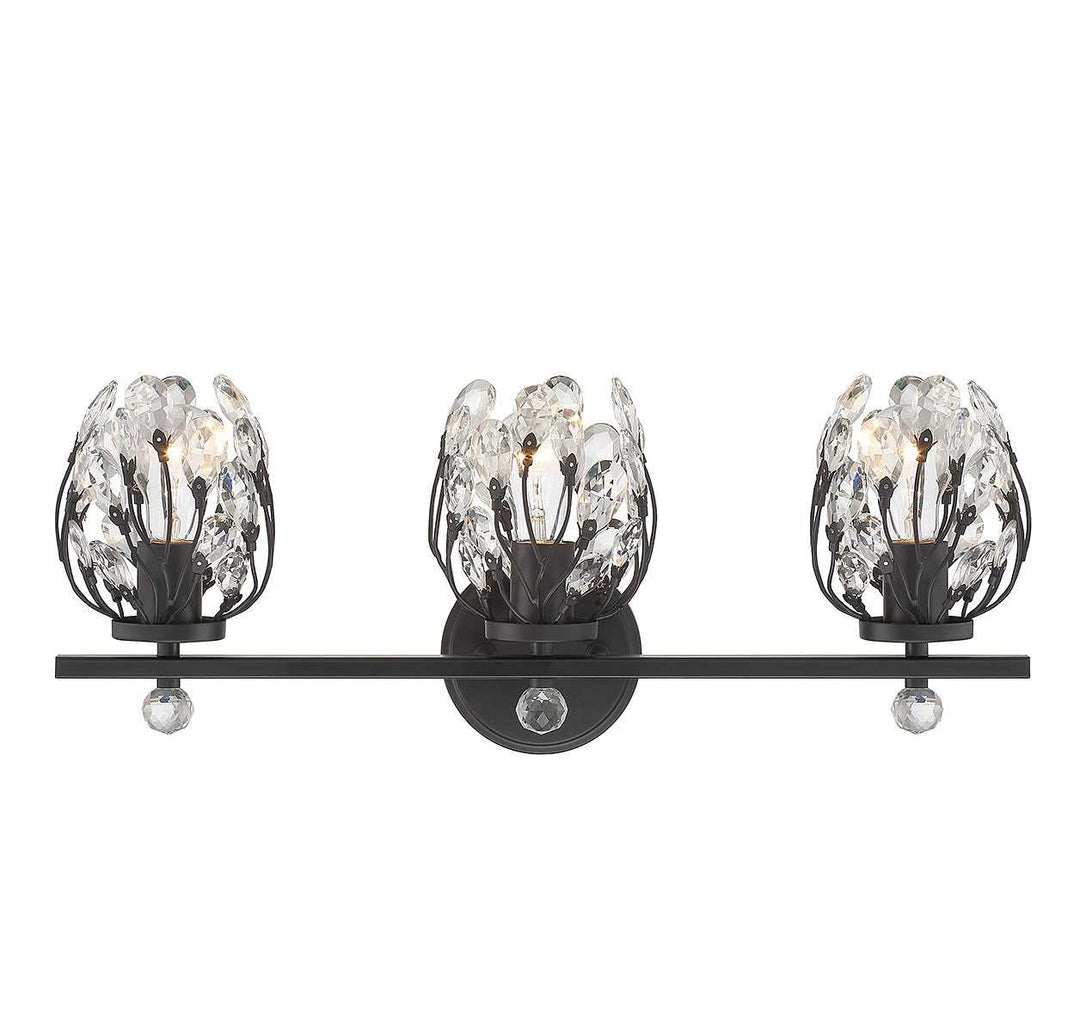 Moreno Three Light Bathroom Vanity in Matte Black Savoy House