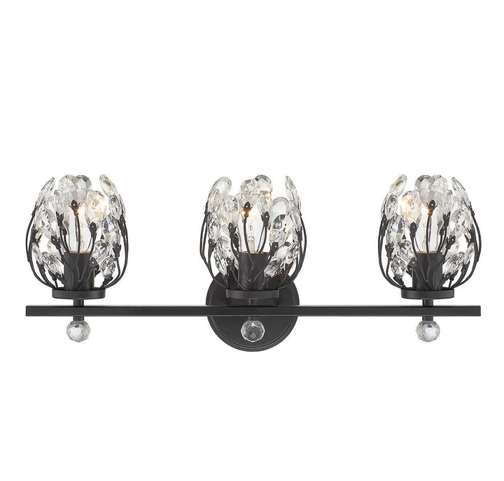 Moreno Three Light Bathroom Vanity in Matte Black Savoy House