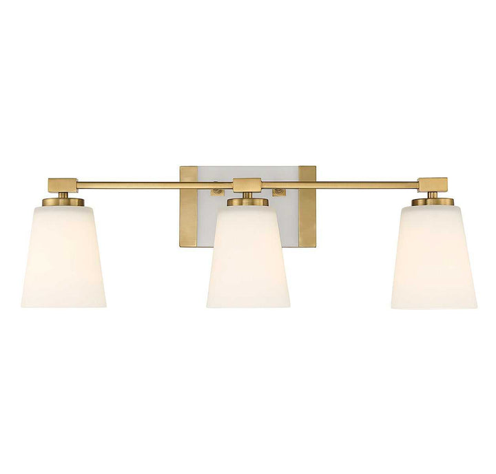 Darby Three Light Bathroom Vanity in Warm Brass Savoy House