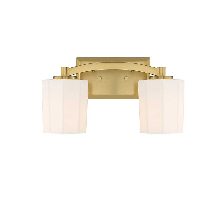 Whitney Two Light Bathroom Vanity in Warm Brass Savoy House