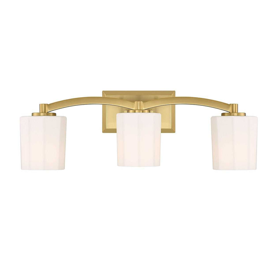 Whitney Three Light Bathroom Vanity in Warm Brass Savoy House
