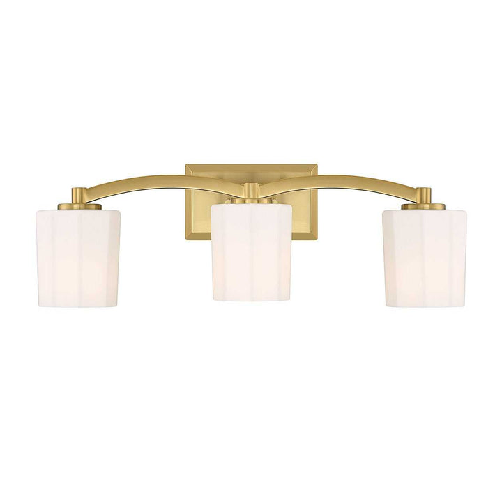 Whitney Three Light Bathroom Vanity in Warm Brass Savoy House