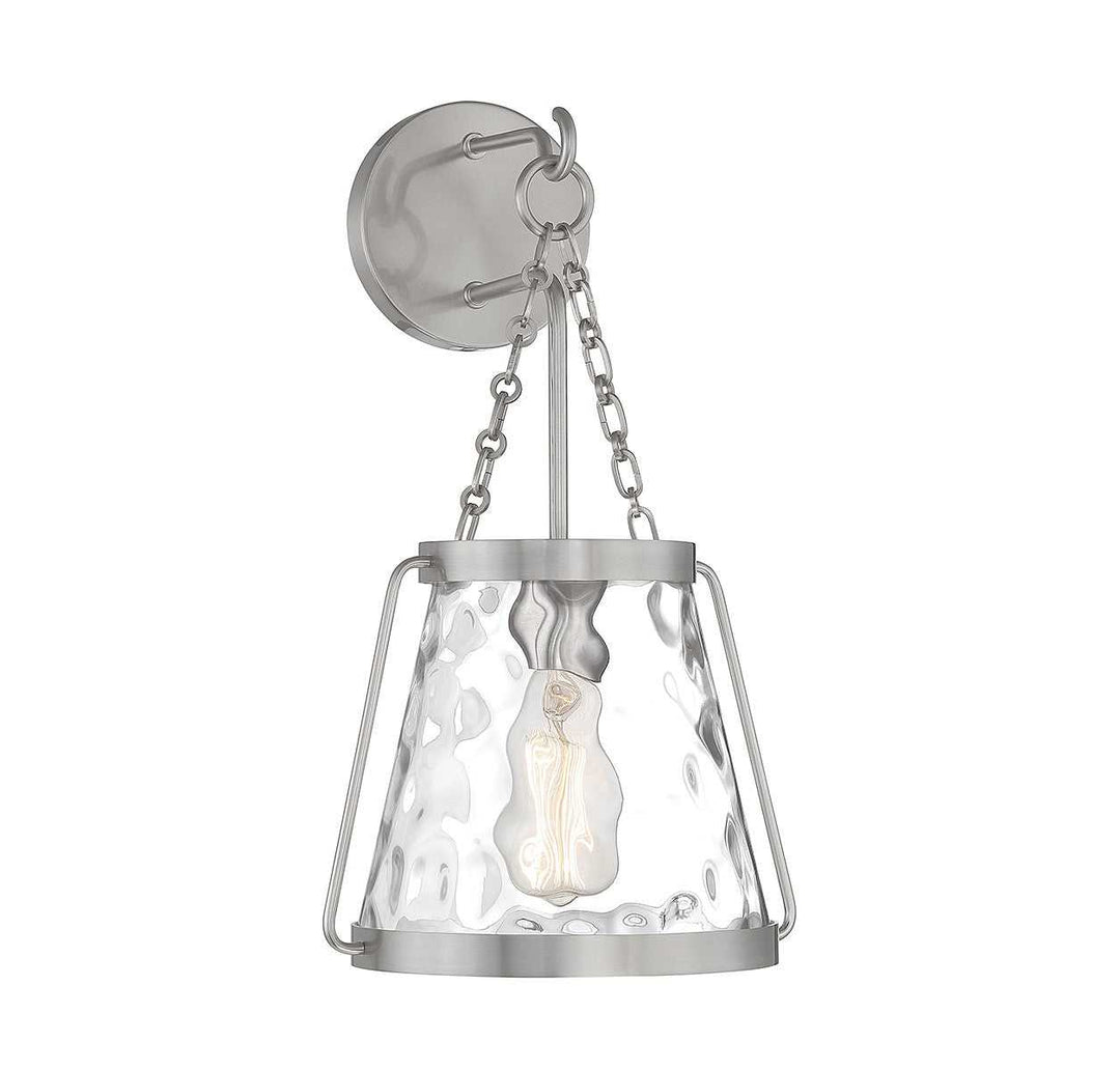 Crawford One Light Wall Sconce in Satin Nickel Savoy House