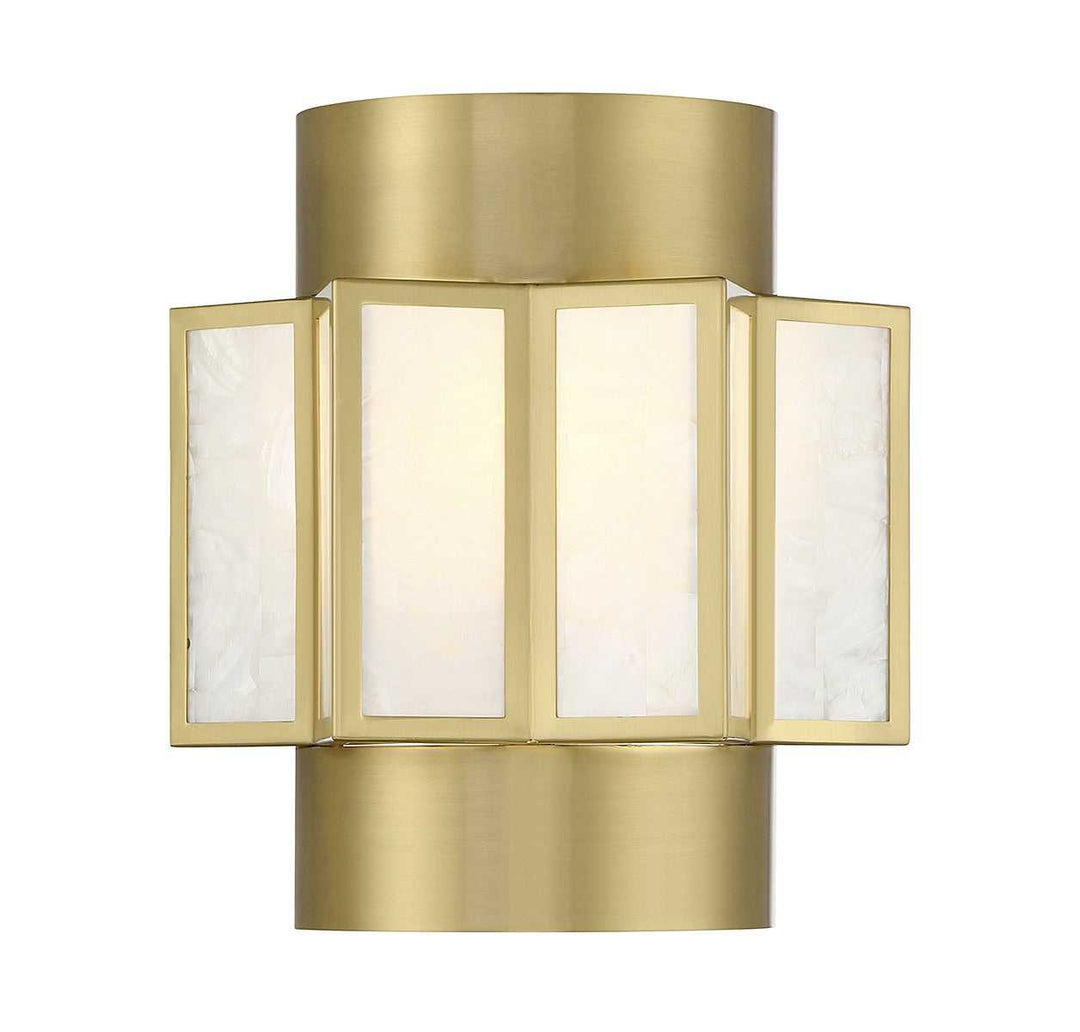 Gideon Two Light Wall Sconce in Warm Brass Savoy House