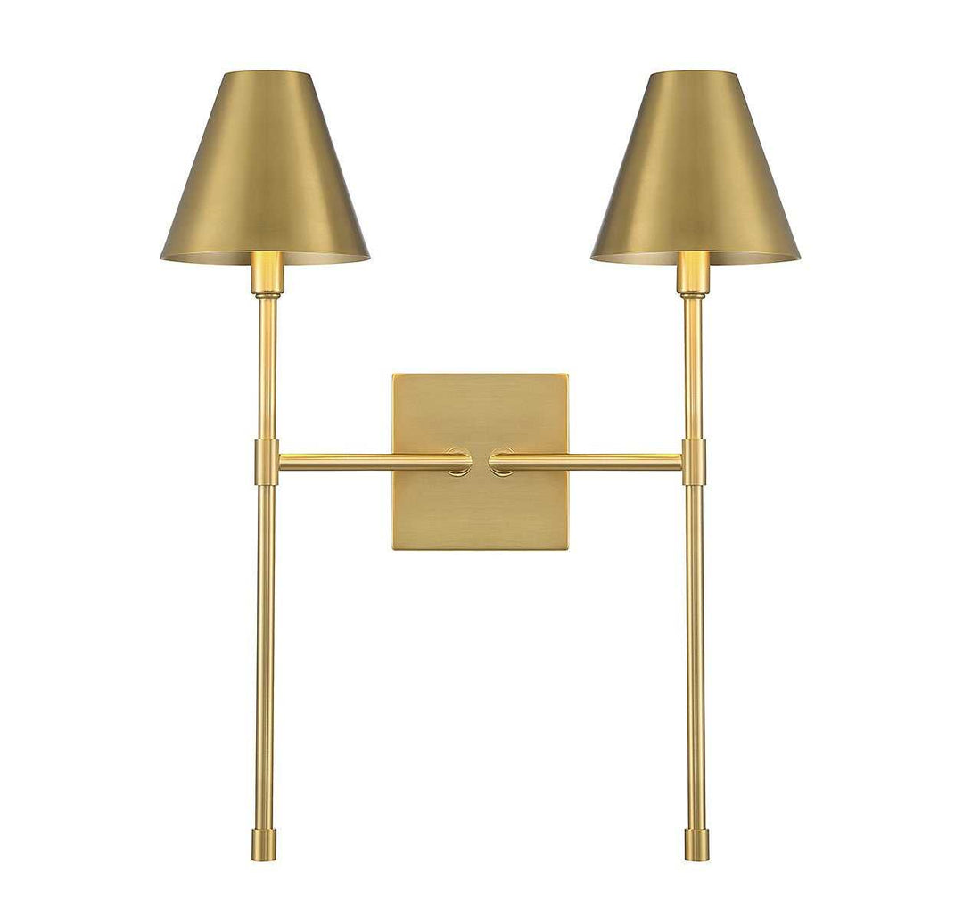Jefferson Two Light Wall Sconce in Warm Brass Savoy House