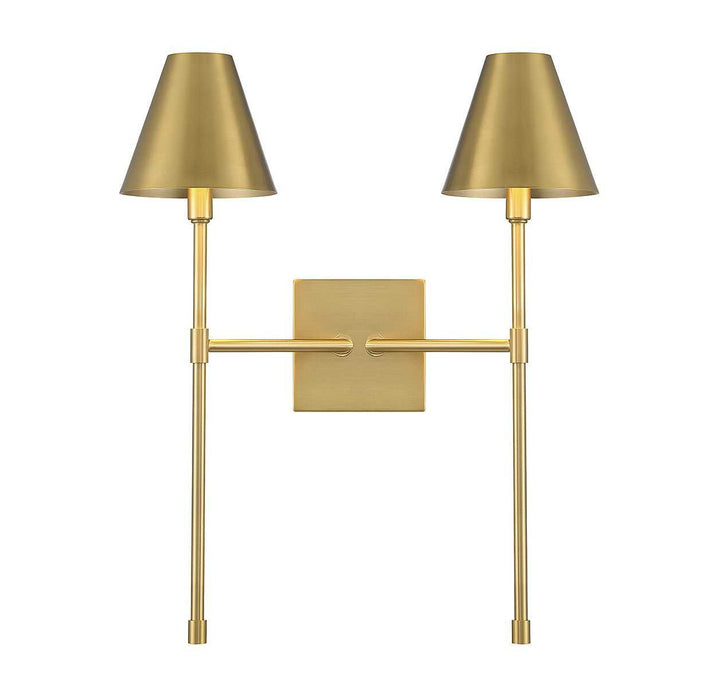 Jefferson Two Light Wall Sconce in Warm Brass Savoy House