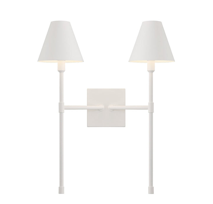 Jefferson Two Light Wall Sconce in Bisque White Savoy House