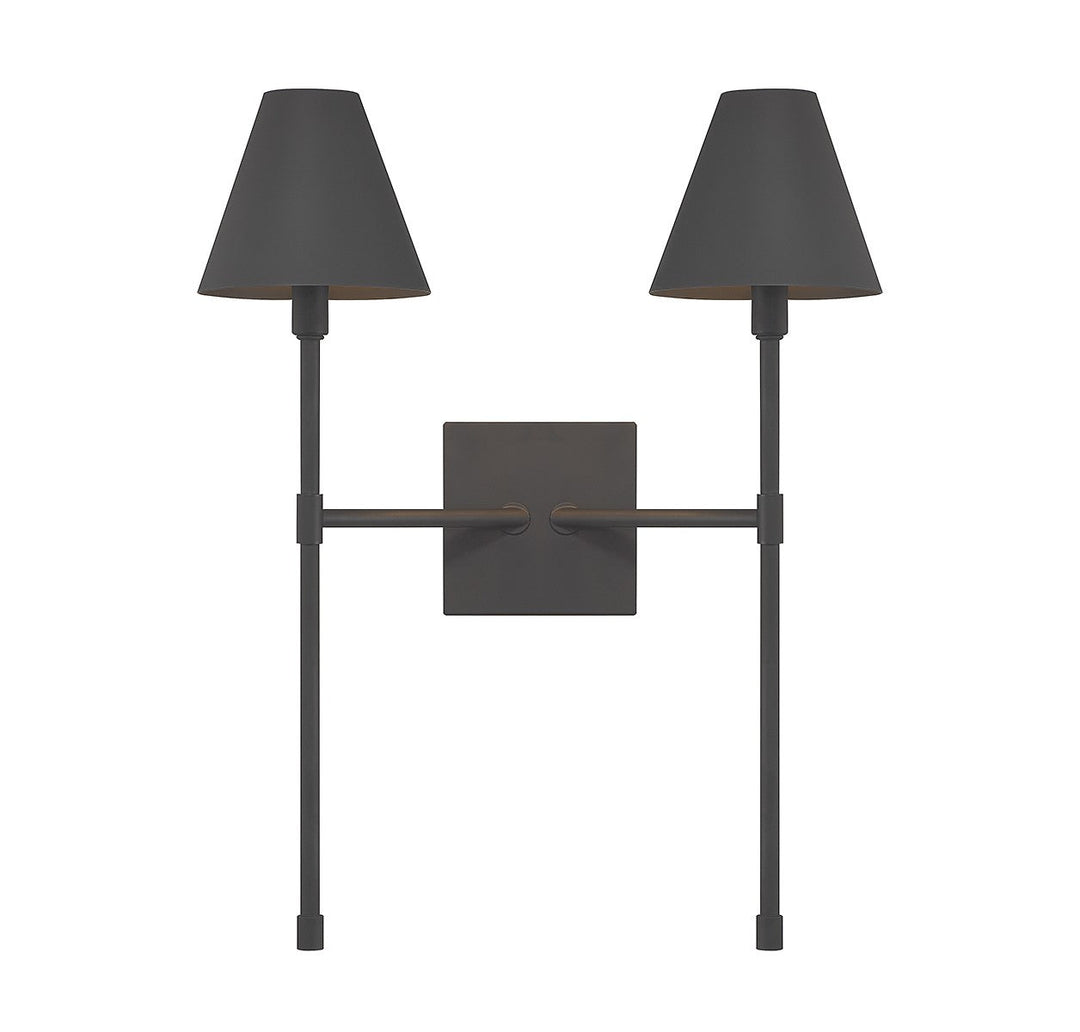 Jefferson Two Light Wall Sconce in Matte Black Savoy House