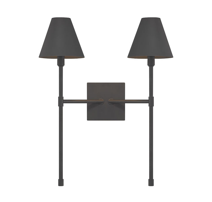 Jefferson Two Light Wall Sconce in Matte Black Savoy House