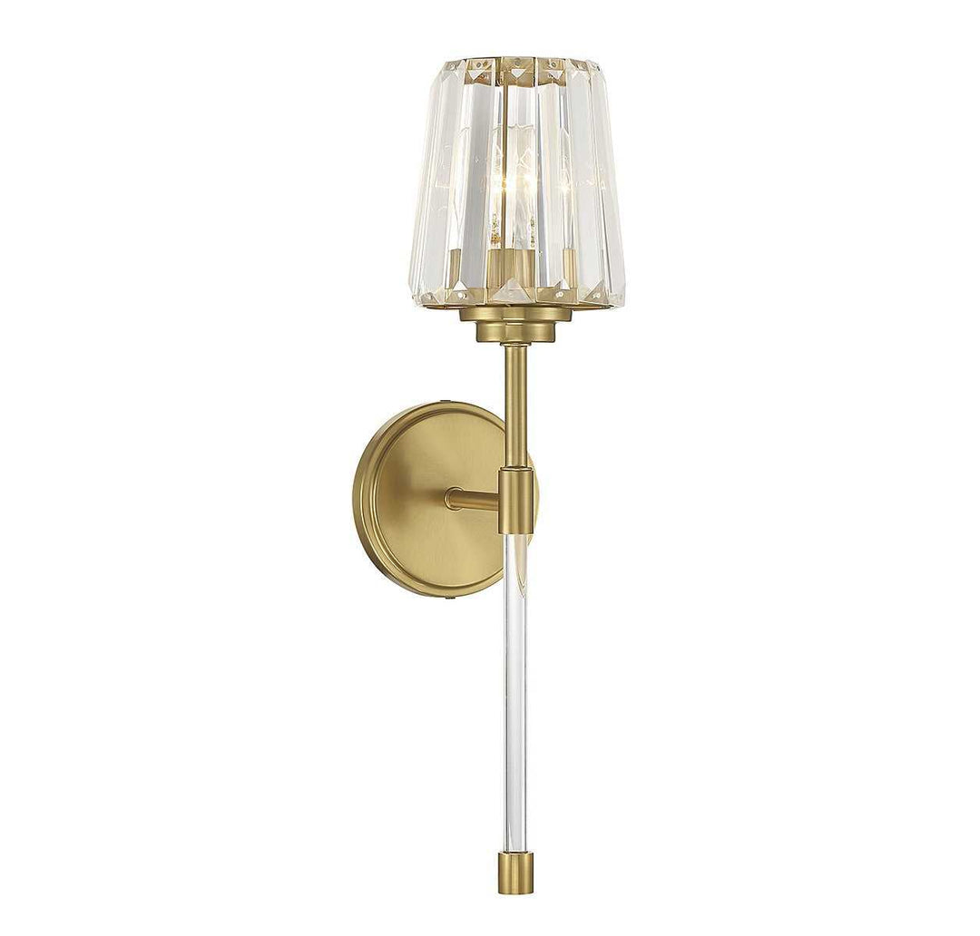 Garnet One Light Wall Sconce in Warm Brass Savoy House