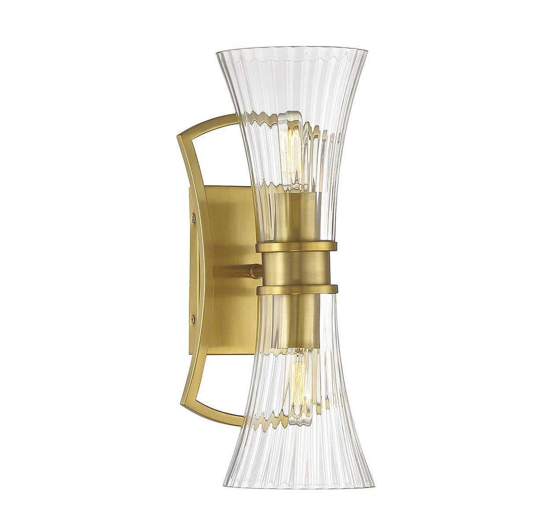 Bennington Two Light Wall Sconce in Warm Brass Savoy House