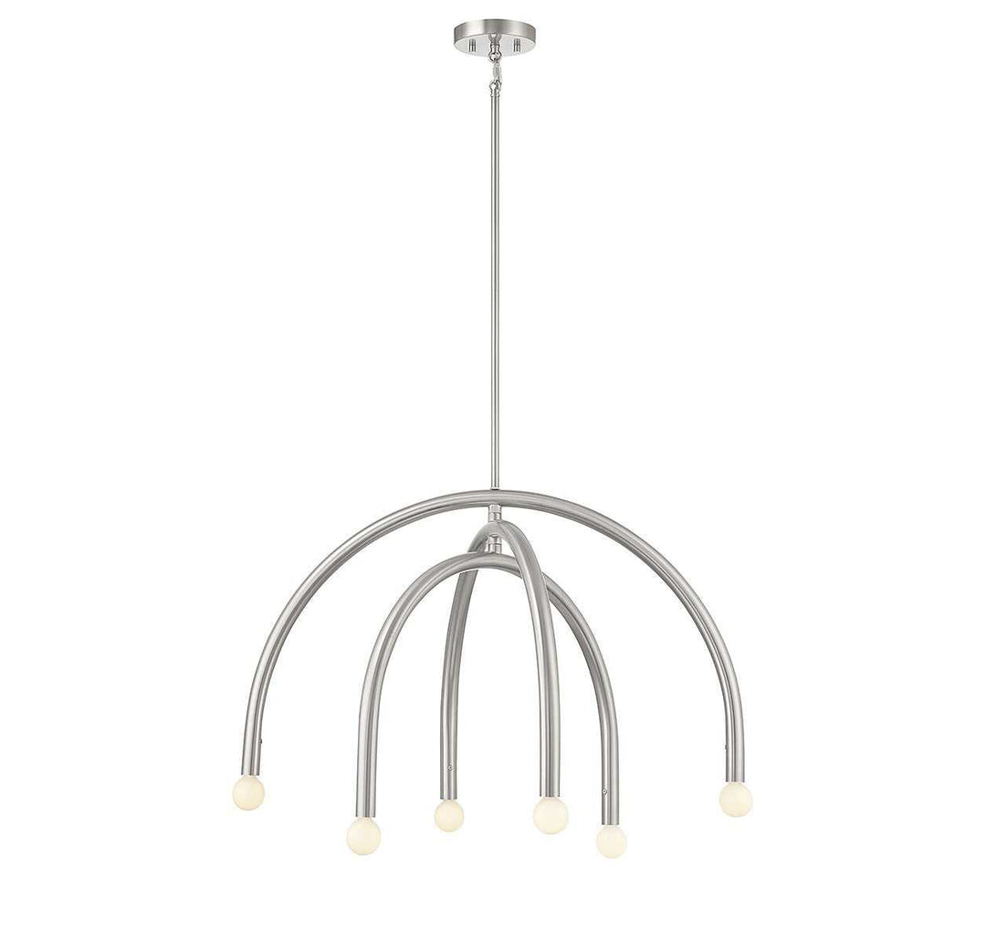 Meridian - M100115BN - Six Light Chandelier - Brushed Nickel