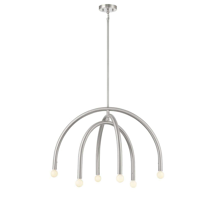 Meridian - M100115BN - Six Light Chandelier - Brushed Nickel