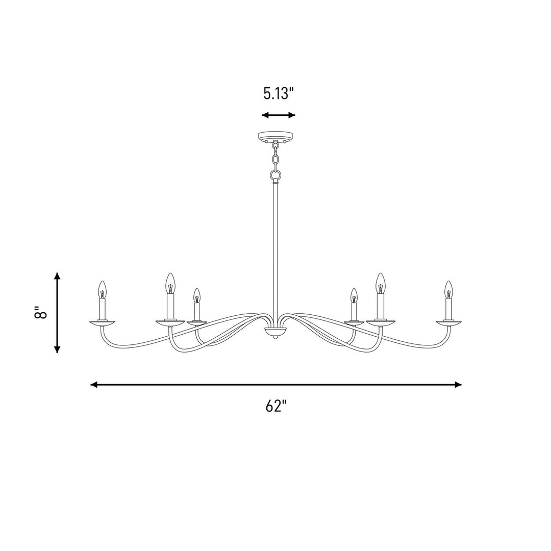 Meridian - M100119BQW - Six Light Chandelier - Bisque White