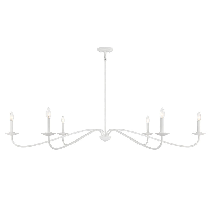 Meridian - M100119BQW - Six Light Chandelier - Bisque White