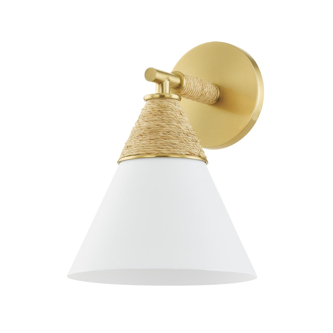Mica One Light Wall Sconce in Aged Brass - available from The Lighting Shoppe, trusted by Canadian homeowners