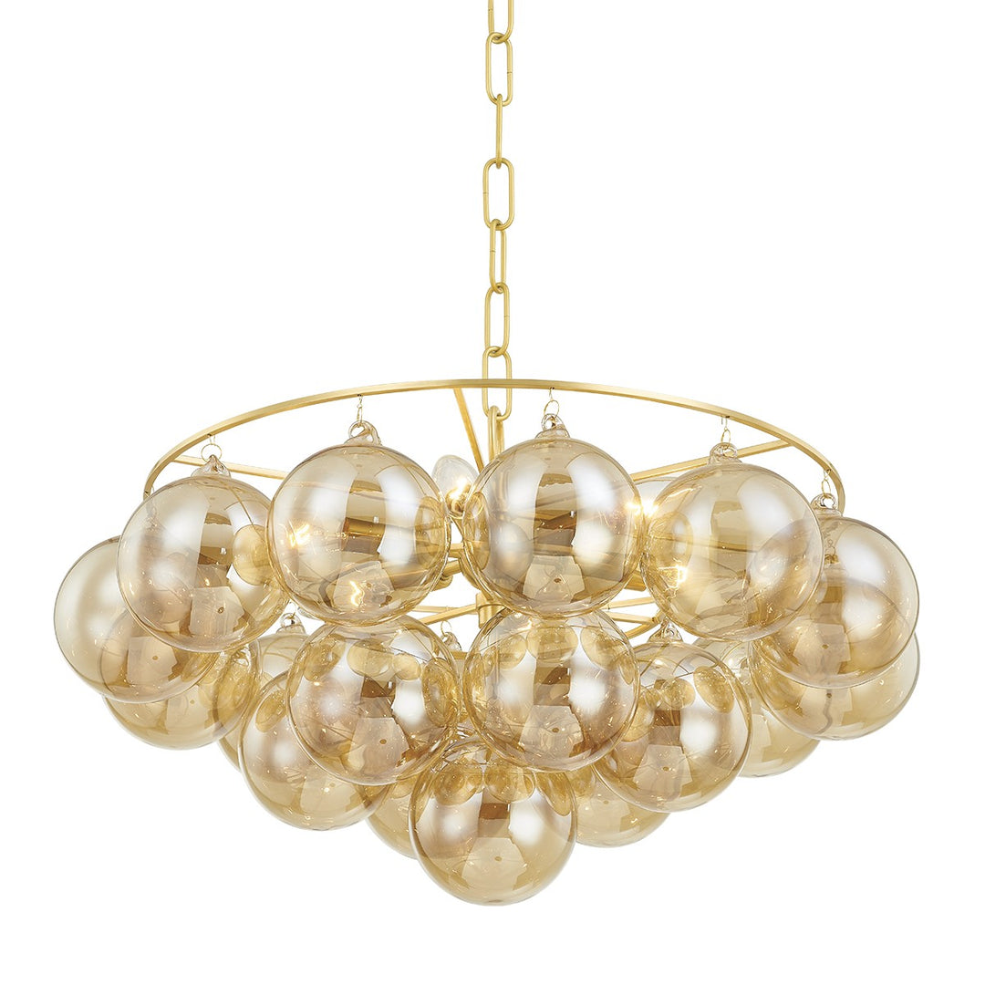 Mimi Six Light Chandelier in Aged Brass - available from The Lighting Shoppe, trusted by Canadian homeowners
