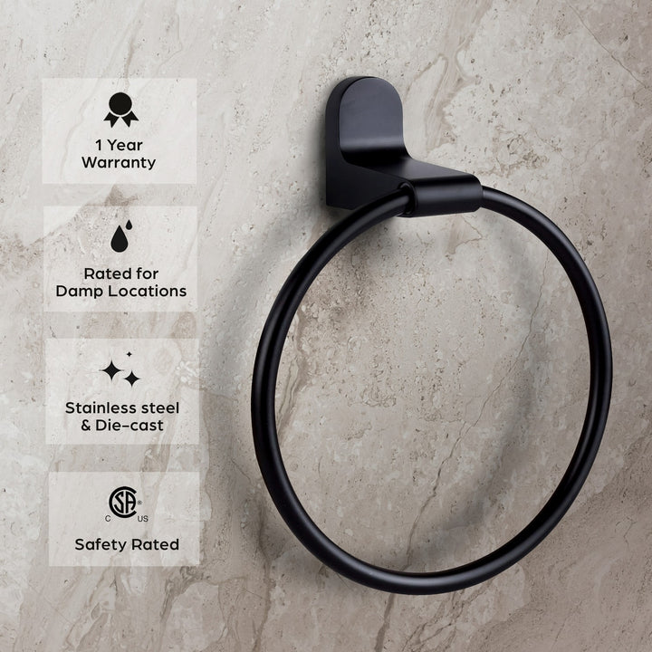 Canarm Canada - BA105A06BK - Towel Ring - Lyla - Matte Black