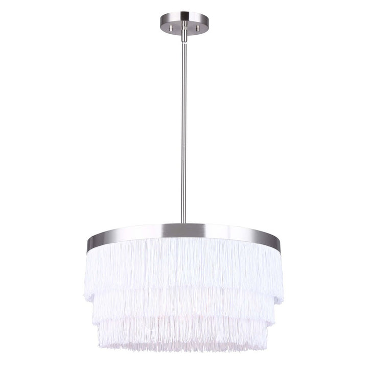 Syren Three Light Chandelier in Brushed Nickel - available from The Lighting Shoppe, trusted by Canadian homeowners