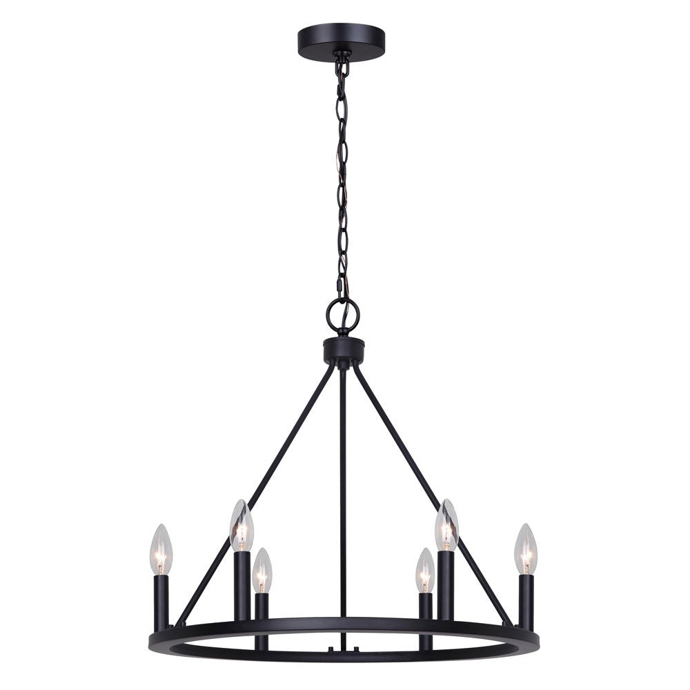 Mara Six Light Chandelier in Matte Black - available from The Lighting Shoppe, trusted by Canadian homeowners