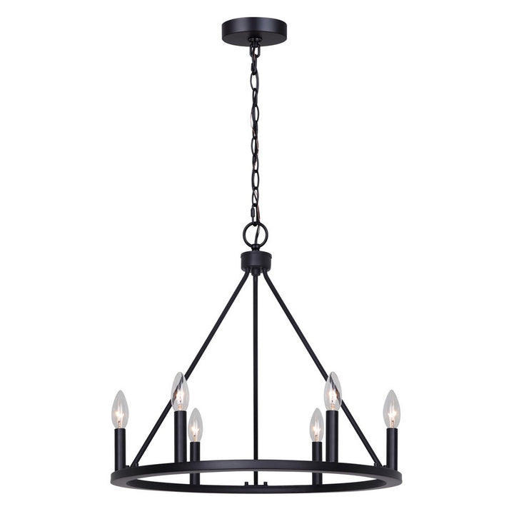 Mara Six Light Chandelier in Matte Black - available from The Lighting Shoppe, trusted by Canadian homeowners