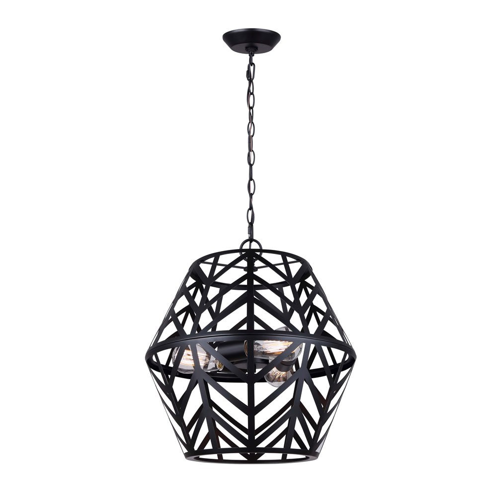 Maud Three Light Chandelier in Matte Black - available from The Lighting Shoppe, trusted by Canadian homeowners