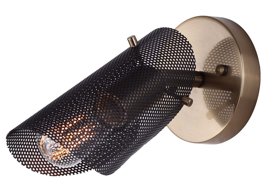 Huxlee One Light Wall Sconce in Matte Black And Gold - available from The Lighting Shoppe, trusted by Canadian homeowners