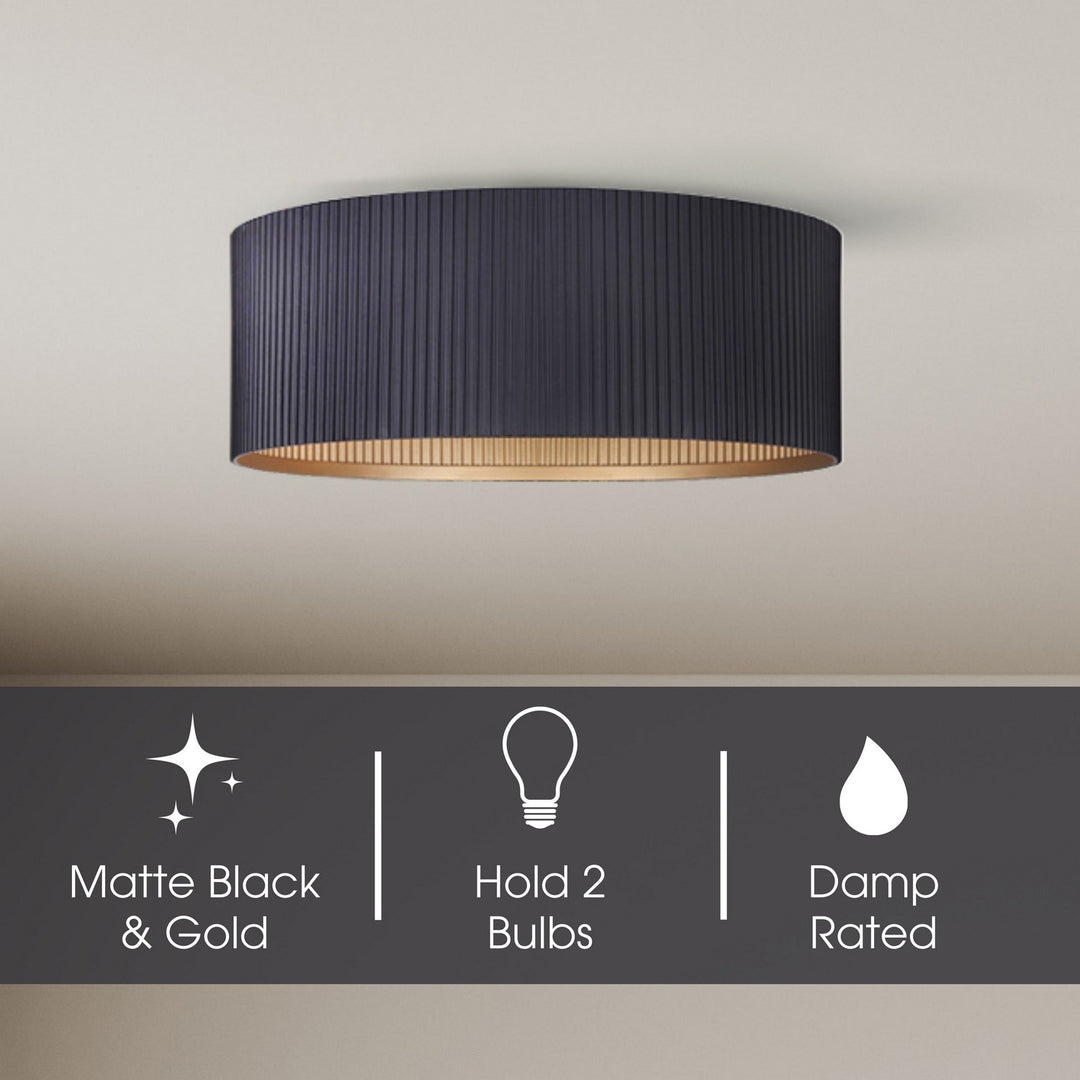 Canarm Canada - IFM1119A14BK - Two Light Flush Mount - Rexton - Matte Black