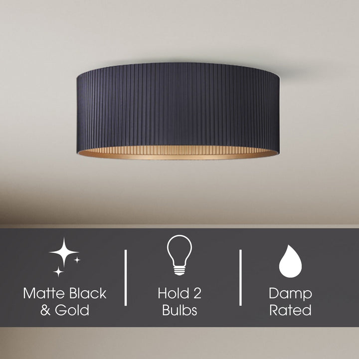 Canarm Canada - IFM1119A14BK - Two Light Flush Mount - Rexton - Matte Black