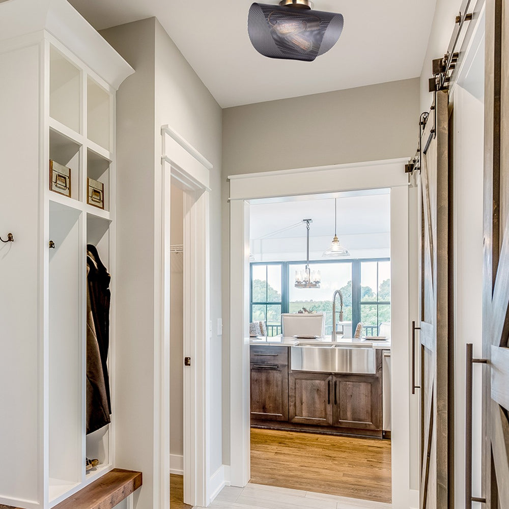 Canarm Canada - IFM1131A15BKG - Two Light Flush Mount - Huxlee - Matte Black And Gold