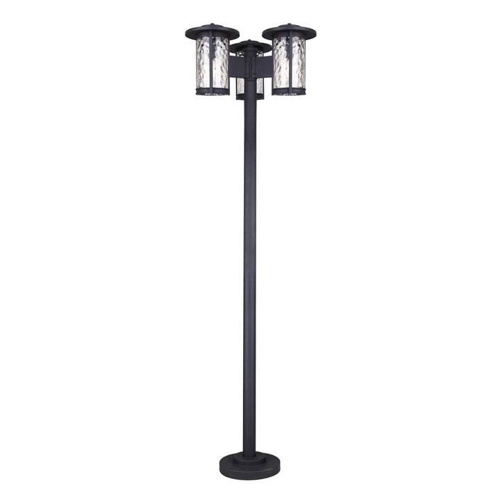 Leon Three Light Outdoor Post Mount in Black - available from The Lighting Shoppe, trusted by Canadian homeowners