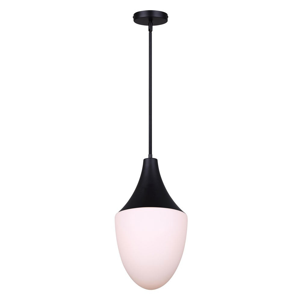 Evlin One Light Pendant in Matte Black - available from The Lighting Shoppe, trusted by Canadian homeowners