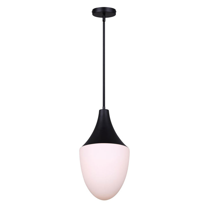 Evlin One Light Pendant in Matte Black - available from The Lighting Shoppe, trusted by Canadian homeowners