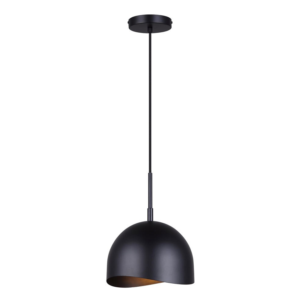 Henlee One Light Pendant in Matte Black - available from The Lighting Shoppe, trusted by Canadian homeowners