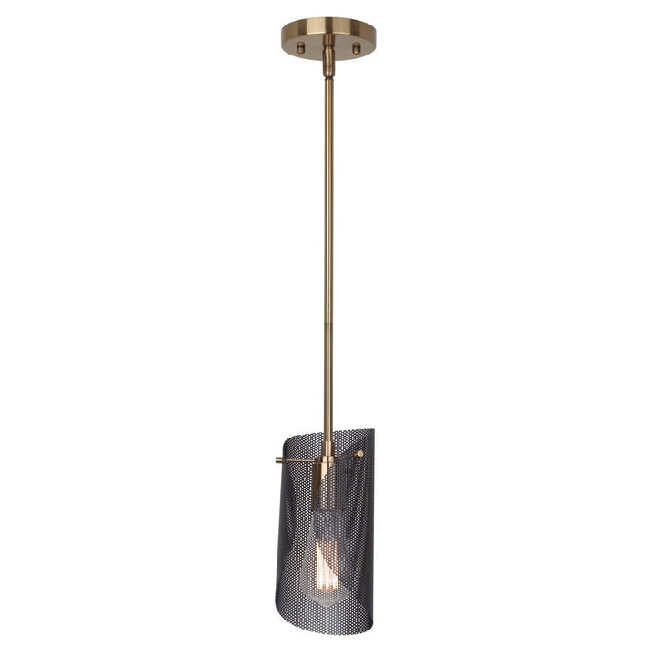 Huxlee One Light Pendant in Matte Black And Gold - available from The Lighting Shoppe, trusted by Canadian homeowners