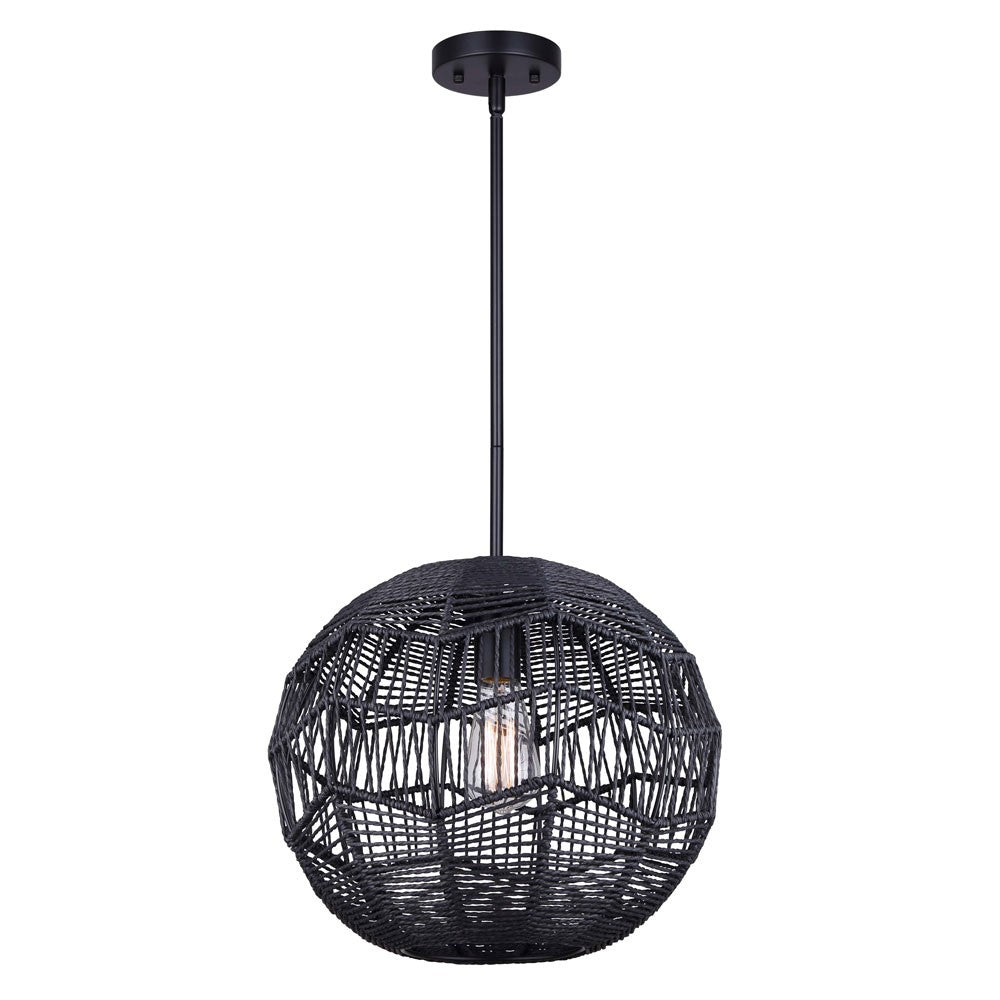 Leona One Light Pendant in Matte Black - available from The Lighting Shoppe, trusted by Canadian homeowners